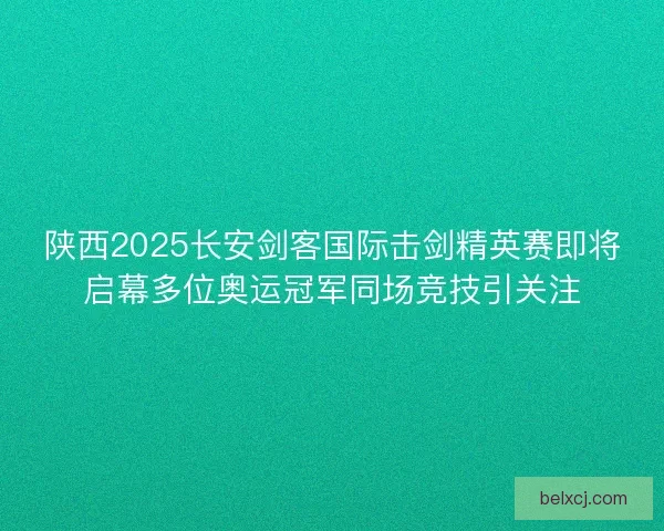 陕西2025长安剑客国际击剑精英赛即将启幕多位奥运冠军同场竞技引关注 陕西2025长安剑客国际击剑精英赛即将启幕多位奥运冠军同场竞技引关注