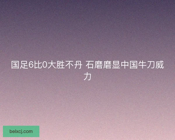国足6比0大胜不丹 石磨磨显中国牛刀威力 国足6比0大胜不丹 石磨磨显中国牛刀威力